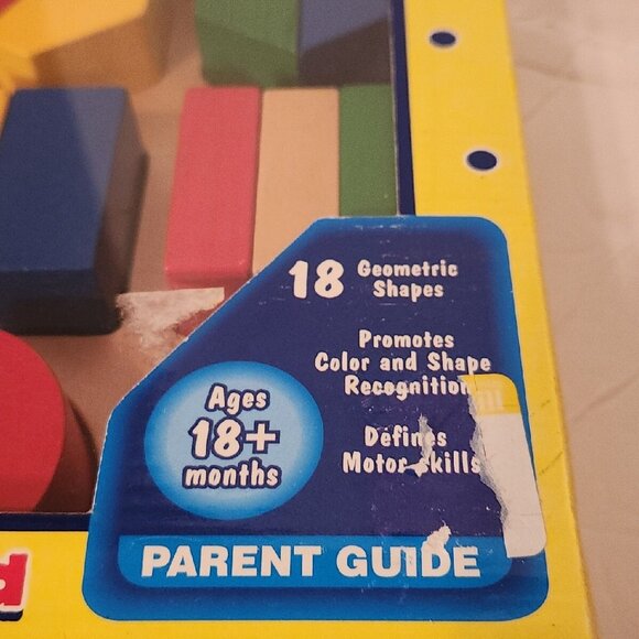 kids LITTLE ONES WOODEN PUZZLE BOARD GEOMETRIC SHAPES NEW - Picture 2 of 6